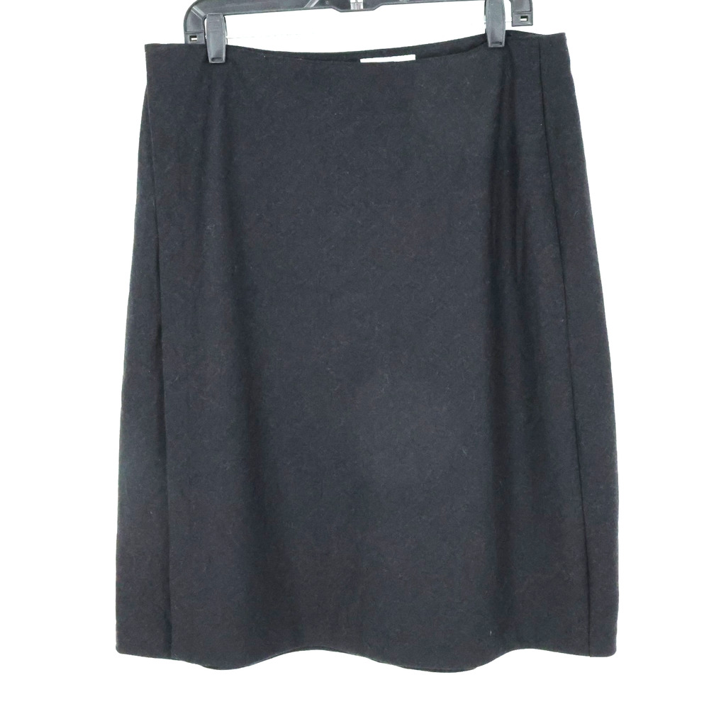 Gap Skirt Womens 14 Gray Black Wool Wrap A-line Unlined Knee Length Y2K Vintage